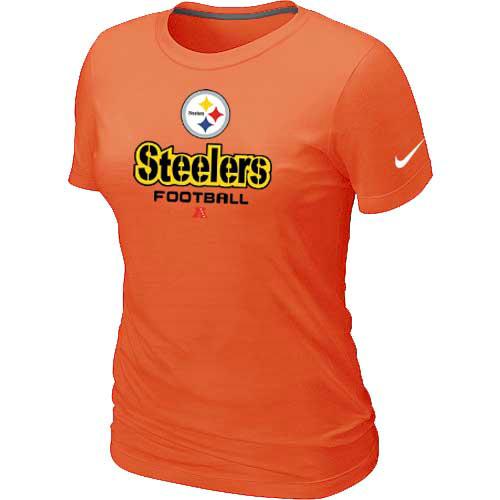 Cheap Women Nike Pittsburgh Steelers Orange Critical Victory NFL Football T-Shirt