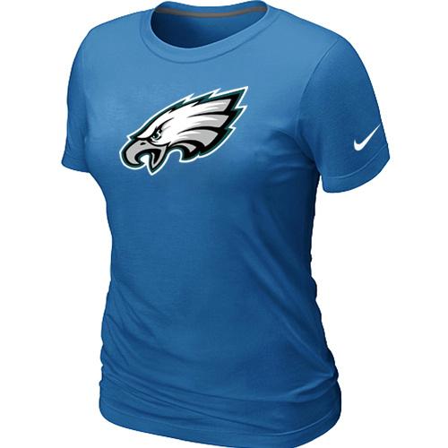 Cheap Women Nike Philadelphia Eagles L.blue Logo NFL Football T-Shirt