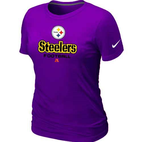 Cheap Women Nike Pittsburgh Steelers Purple Critical Victory NFL Football T-Shirt