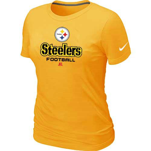 Cheap Women Nike Pittsburgh Steelers Yellow Critical Victory NFL Football T-Shirt