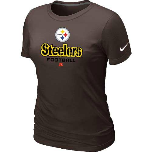 Cheap Women Nike Pittsburgh Steelers Brown Critical Victory NFL Football T-Shirt