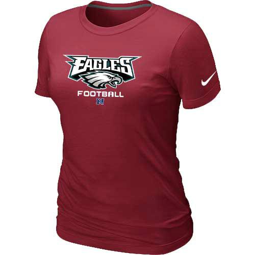 Cheap Women Nike Philadelphia Eagles Red Critical Victory NFL Football T-Shirt