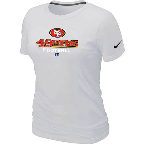 Cheap Women Nike San Francisco 49ers White Critical Victory NFL Football T-Shirt