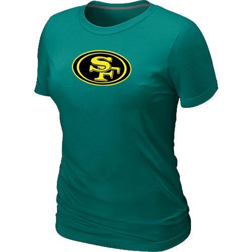 Cheap Women Nike San Francisco 49ers Neon Logo Charcoal L.Green NFL Football T-Shirt
