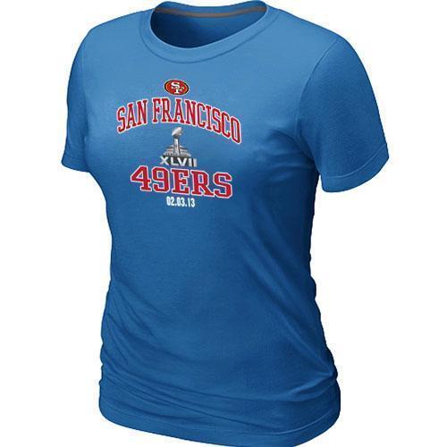 Cheap Women Nike San Francisco 49ers Super Bowl XLVII Heart & Soul L.blue NFL Football T-Shirt