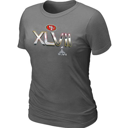 Cheap Women Nike San Francisco 49ers Super Bowl XLVII On Our Way D.Grey NFL Football T-Shirt