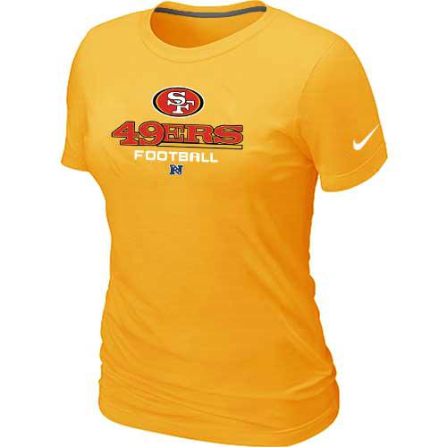 Cheap Women Nike San Francisco 49ers Yellow Critical Victory NFL Football T-Shirt
