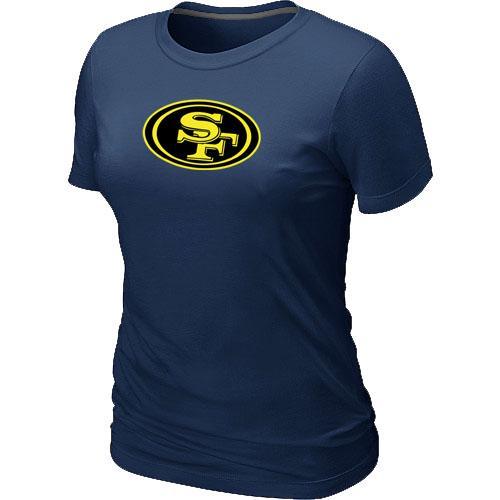 Cheap Women Nike San Francisco 49ers Neon Logo Charcoal D.Blue NFL Football T-Shirt