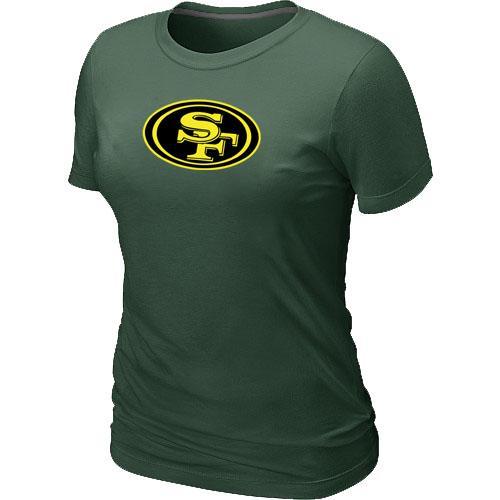 Cheap Women Nike San Francisco 49ers Neon Logo Charcoal D.Green NFL Football T-Shirt