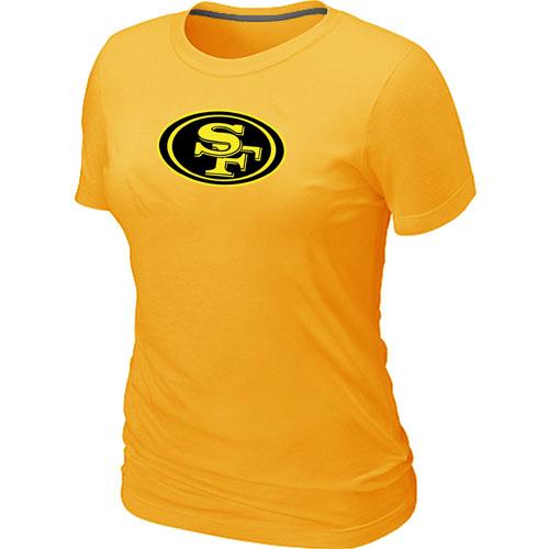 Cheap Women Nike San Francisco 49ers Neon Logo Charcoal Yellow NFL Football T-Shirt