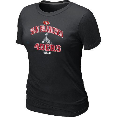 Cheap Women Nike San Francisco 49ers Super Bowl XLVII Heart & Soul Black NFL Football T-Shirt