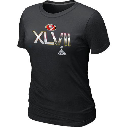 Cheap Women Nike San Francisco 49ers Super Bowl XLVII On Our Way Black NFL Football T-Shirt