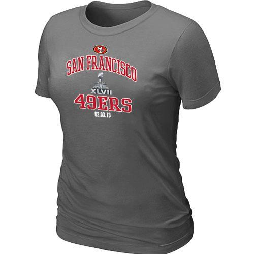 Cheap Women Nike San Francisco 49ers Super Bowl XLVII Heart & Soul D.Grey NFL Football T-Shirt