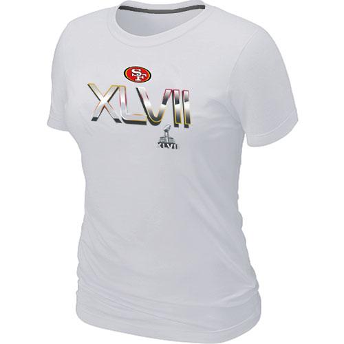 Cheap Women Nike San Francisco 49ers Super Bowl XLVII On Our Way White NFL Football T-Shirt