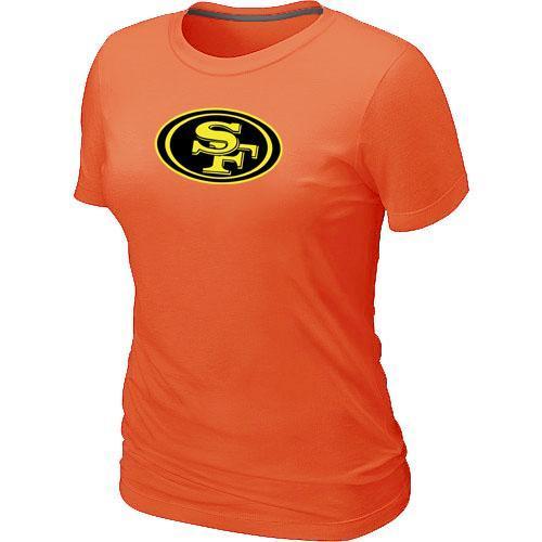 Cheap Women Nike San Francisco 49ers Neon Logo Charcoal Orange NFL Football T-Shirt