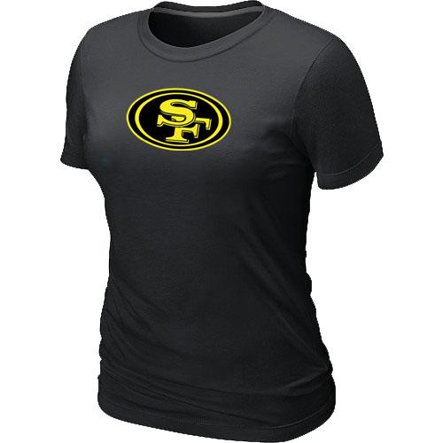 Cheap Women Nike San Francisco 49ers Neon Logo Charcoal Black NFL Football T-Shirt