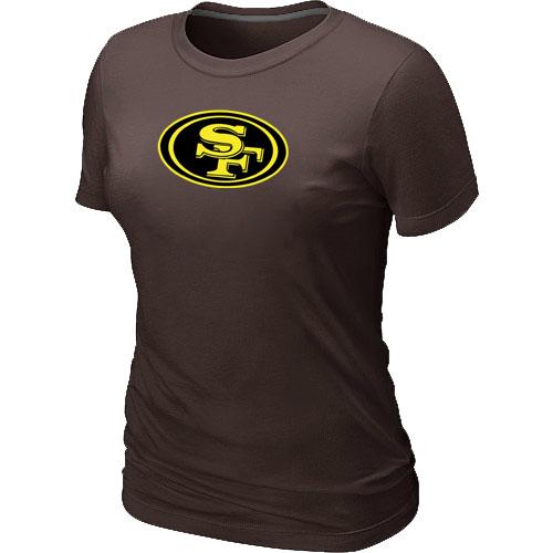 Cheap Women Nike San Francisco 49ers Neon Logo Charcoal Brown NFL Football T-Shirt