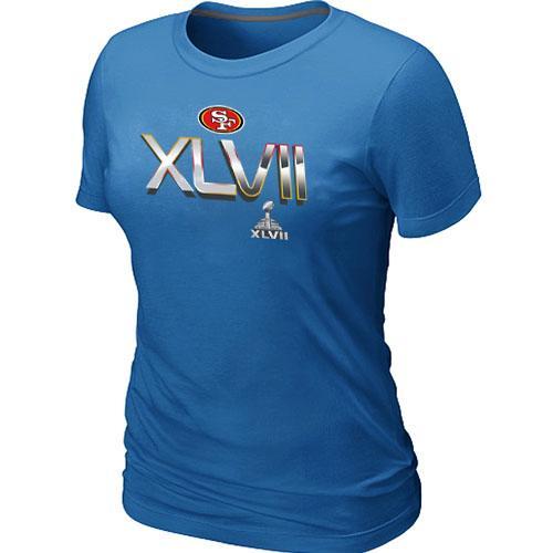 Cheap Women Nike San Francisco 49ers Super Bowl XLVII On Our Way L.blue NFL Football T-Shirt