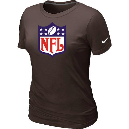 Cheap Women Nike Shield Brown Logo NFL Football T-Shirt