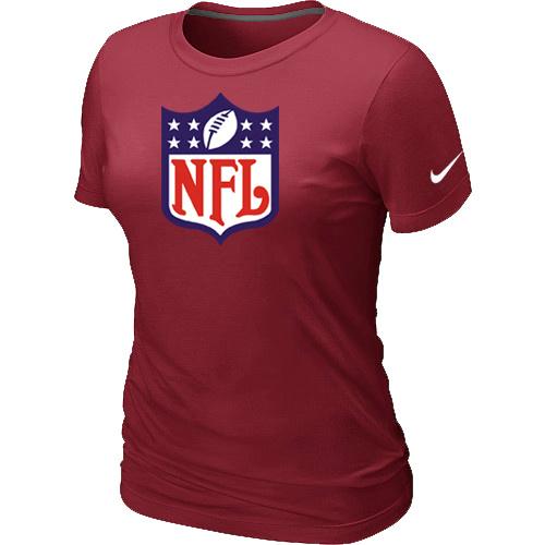 Cheap Women Nike Shield Red Logo NFL Football T-Shirt