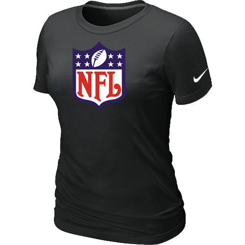 Cheap Women Nike Shield Black Logo NFL Football T-Shirt