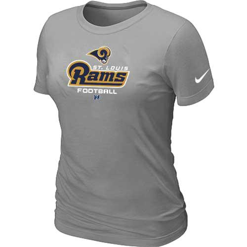 Cheap Women Nike St.Louis Rams L.Grey Critical Victory NFL Football T-Shirt