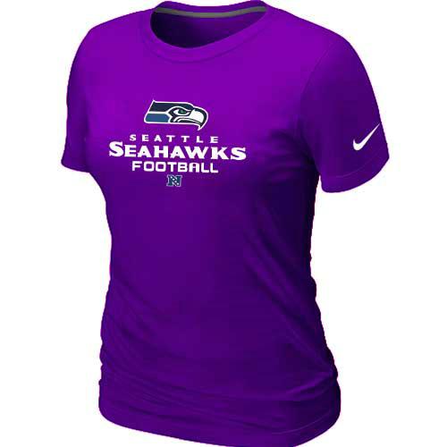 Cheap Women Nike Seattle Seahawks Purple Critical Victory NFL Football T-Shirt