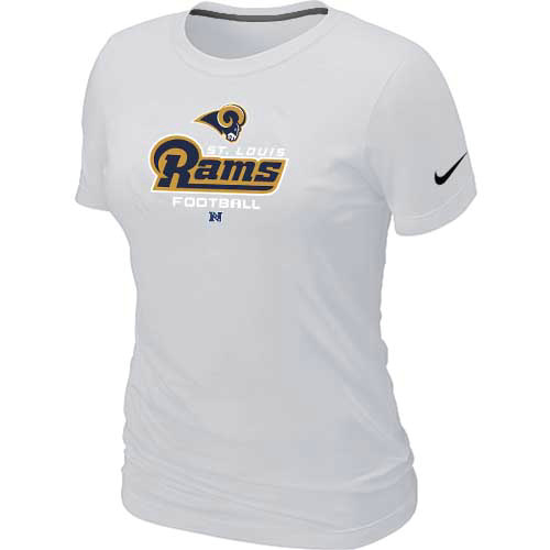 Cheap Women Nike St.Louis Rams White Critical Victory NFL Football T-Shirt