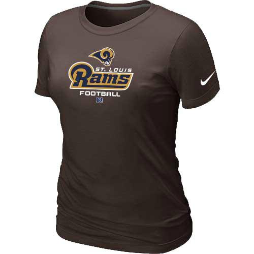 Cheap Women Nike St.Louis Rams Brown Critical Victory NFL Football T-Shirt