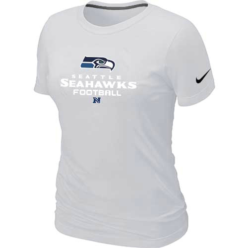 Cheap Women Nike Seattle Seahawks White Critical Victory NFL Football T-Shirt