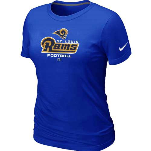 Cheap Women Nike St.Louis Rams Blue Critical Victory NFL Football T-Shirt