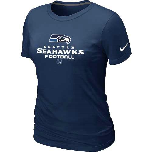 Cheap Women Nike Seattle Seahawks D.Blue Critical Victory NFL Football T-Shirt