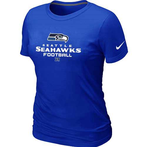 Cheap Women Nike Seattle Seahawks Blue Critical Victory NFL Football T-Shirt