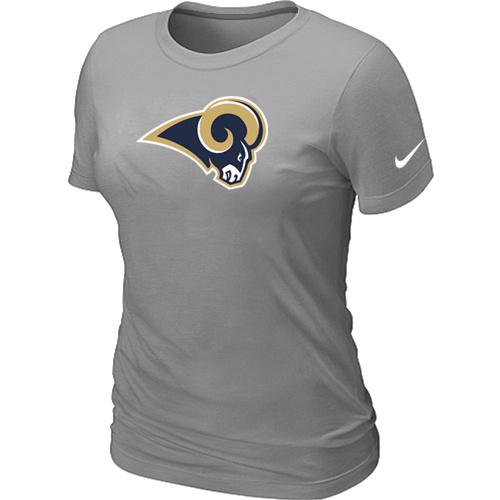 Cheap Women Nike St.Louis Rams L.Grey Logo NFL Football T-Shirt
