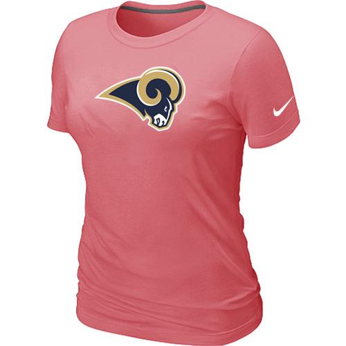 Cheap Women Nike St.Louis Rams Pink Logo NFL Football T-Shirt