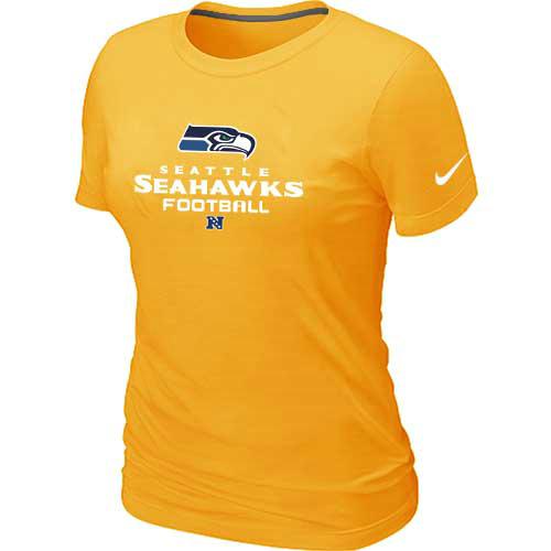 Cheap Women Nike Seattle Seahawks Yellow Critical Victory NFL Football T-Shirt