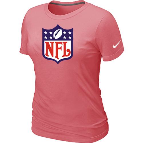 Cheap Women Nike Shield Pink Logo NFL Football T-Shirt