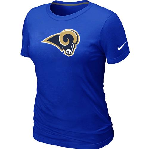 Cheap Women Nike St.Louis Rams Blue Logo NFL Football T-Shirt