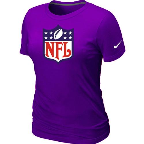 Cheap Women Nike Shield Purple Logo NFL Football T-Shirt