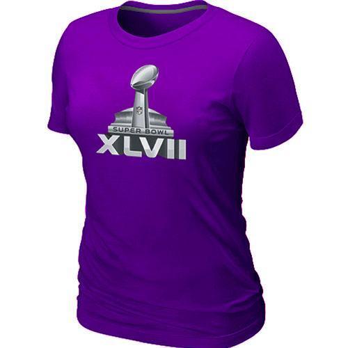 Cheap Women Nike Super Bowl XLVII Logo Purple NFL Football T-Shirt