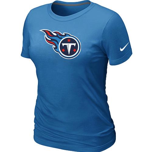 Cheap Women Nike Tennessee Titans L.blue Logo NFL Football T-Shirt