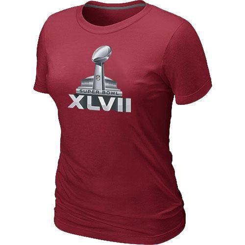 Cheap Women Nike Super Bowl XLVII Logo Red NFL Football T-Shirt