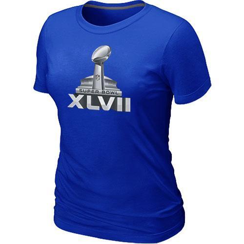 Cheap Women Nike Super Bowl XLVII Logo Blue NFL Football T-Shirt