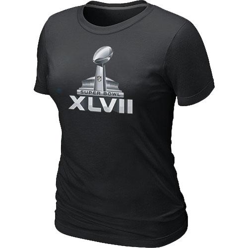 Cheap Women Nike Super Bowl XLVII Logo Black NFL Football T-Shirt
