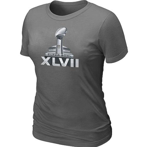 Cheap Women Nike Super Bowl XLVII Logo D.Grey NFL Football T-Shirt