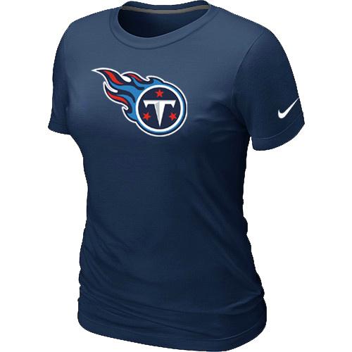 Cheap Women Nike Tennessee Titans D.Blue Logo NFL Football T-Shirt