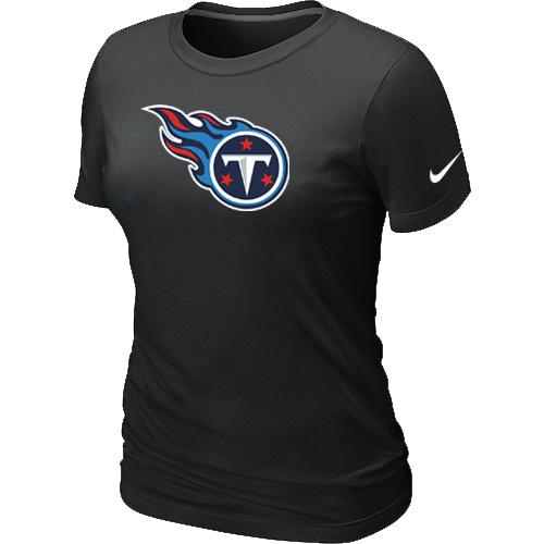 Cheap Women Nike Tennessee Titans Black Logo NFL Football T-Shirt