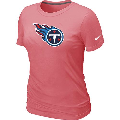 Cheap Women Nike Tennessee Titans Pink Logo NFL Football T-Shirt