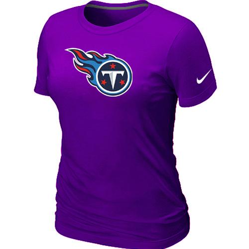 Cheap Women Nike Tennessee Titans Purple Logo NFL Football T-Shirt