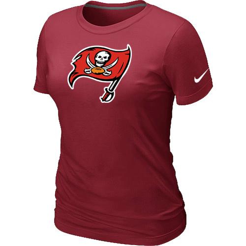 Cheap Women Nike Tampa Bay Buccaneers Red Logo NFL Football T-Shirt
